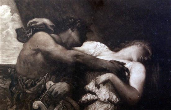 Sir Frank Short after George Frederick Watts Orpheus and Eurydice, 12.5 x 19.5in.